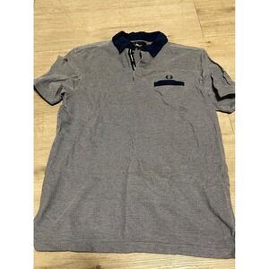 Fred Perry Mens Grey Pique Polo Shirt Pocket Sz L Oi! Rancid Blitz The Business